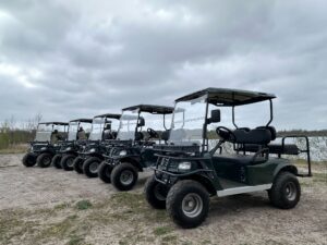 5 nieuwe bigfoot golfkarren bij Fishing Adventure